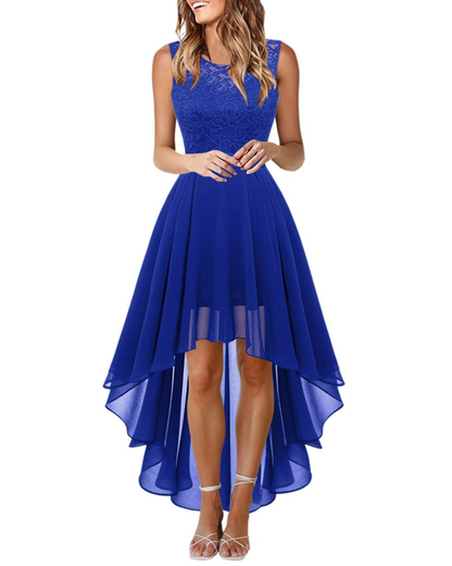 Drel Robe Femme – Robe Longue Sans Manches en Dentelle Col Rond Bohème Chic Élégante