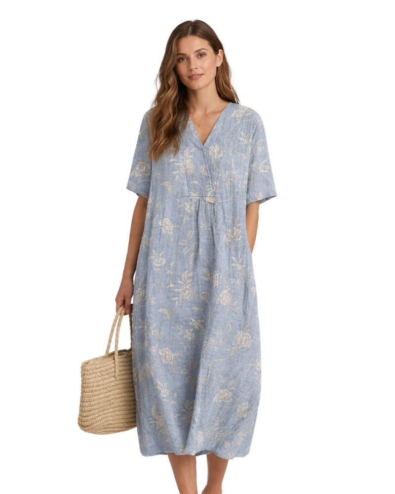 Robe Midi Femme en coton, coupe fluide – Menvelo