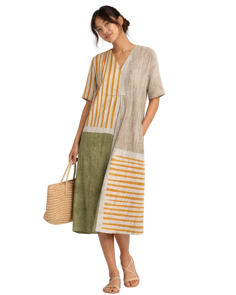 Robe Midi Femme en coton, coupe fluide – Menvelo