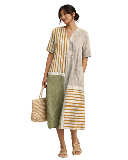 Robe Midi Femme en coton, coupe fluide – Menvelo