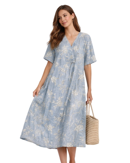 Robe Midi Femme en coton, coupe fluide – Menvelo