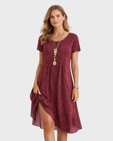Menvelo Robe Midi Femme Coupe Fluide Style Bohème Chic Tissu Léger Estival