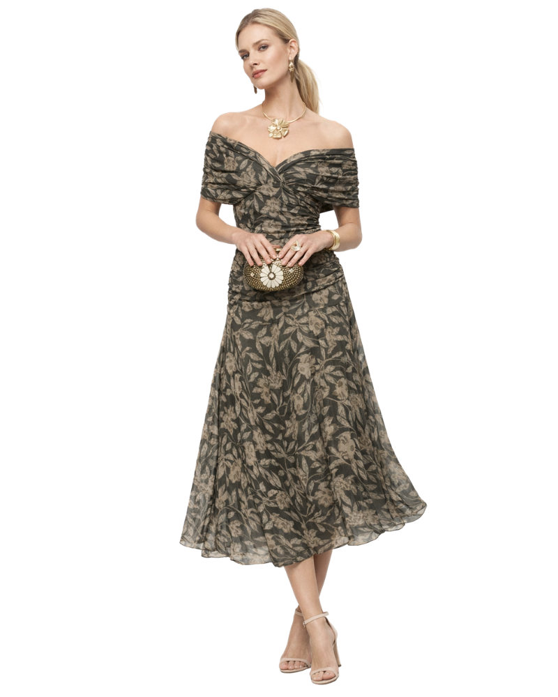 Aurélie Robe Femme Longue Fleurie – Col V Croisé Élégant & Coupe Fluide Légère