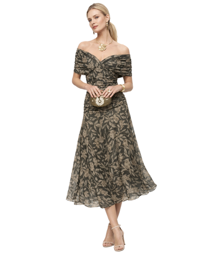 Aurélie Robe Femme Longue Fleurie – Col V Croisé Élégant & Coupe Fluide Légère