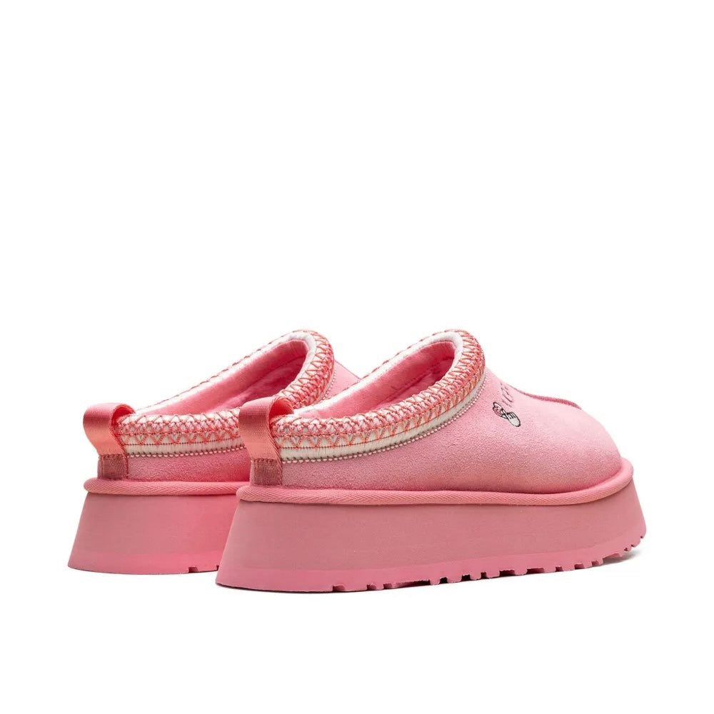 UGG Tazz Love '25 Tropical Pink chaussons à plateforme femme en daim et peau de mouton rose, détail semelle