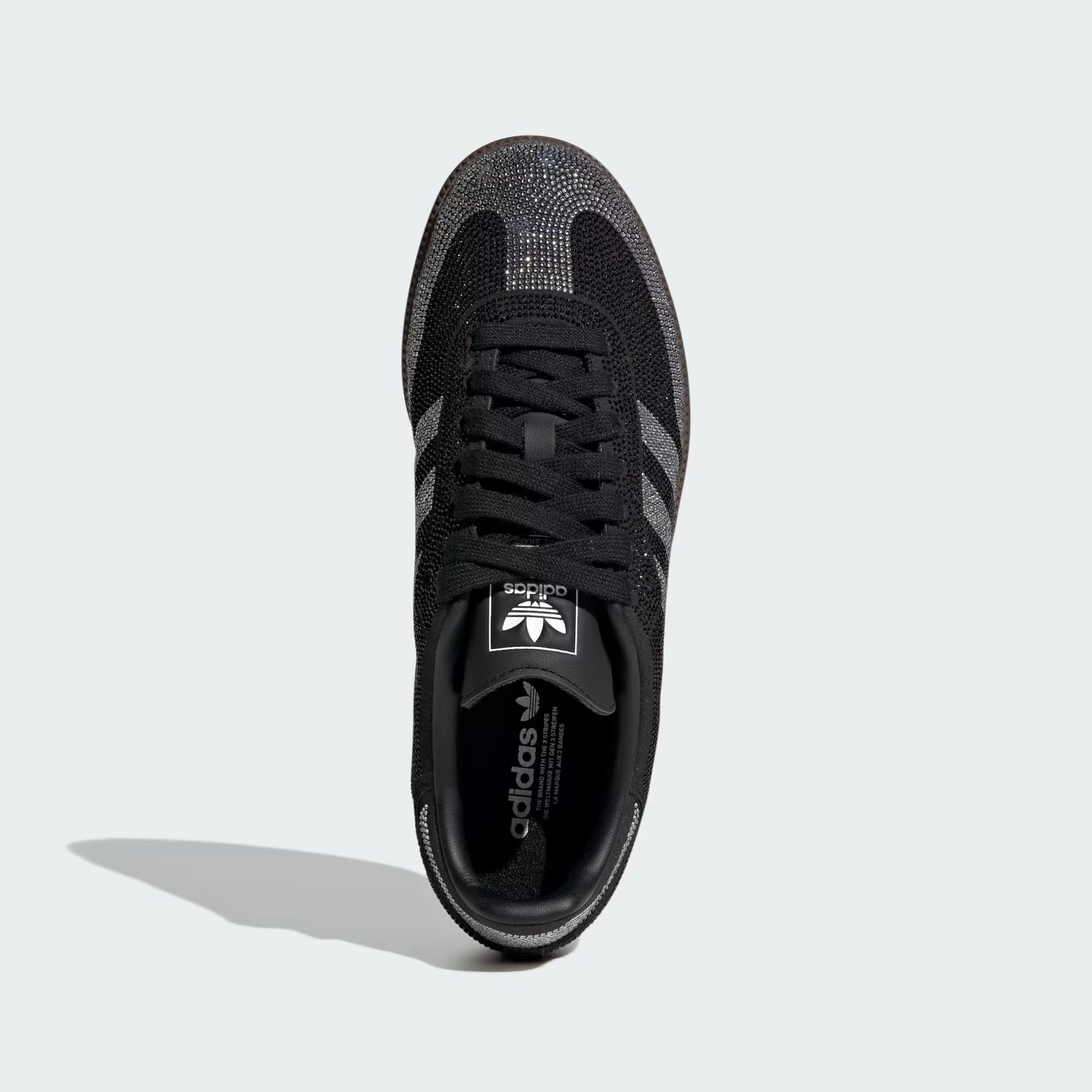 Sneakers basses Adidas Samba OG rhinestone black silver swarovski unisexe