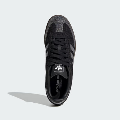 Sneakers basses Adidas Samba OG rhinestone black silver swarovski unisexe