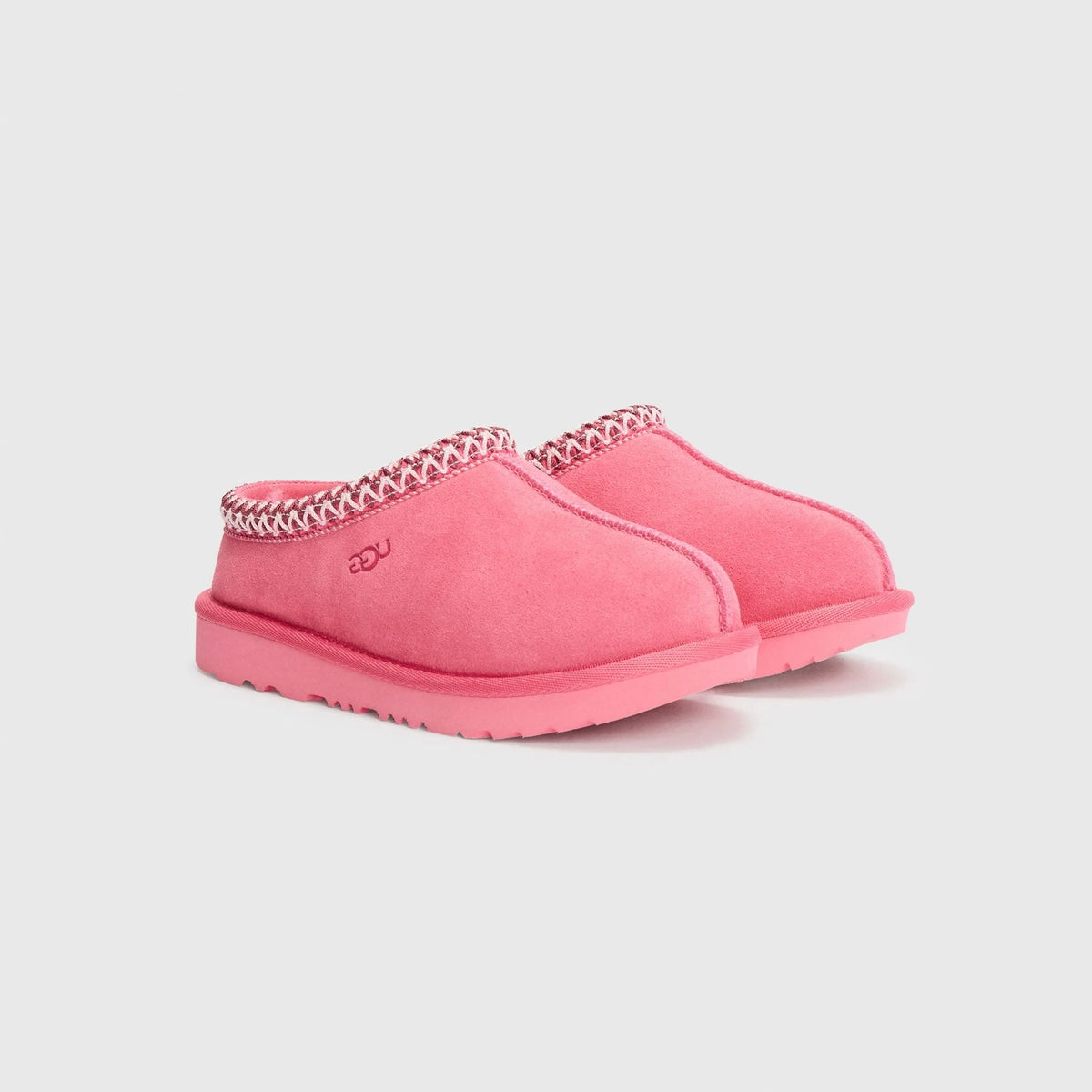 UGG Tasman II Pink Bloom chaussons femme en daim et peau de mouton rose poudré, vue de face