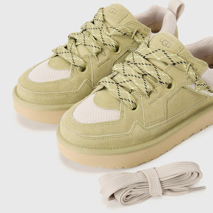 UGG Lowmel Lo Muted Brass baskets femme en daim et textile recyclé doré laiton, vue de dessus