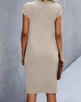Robe Midi en Coton pour Femme – Coupe Ajustée Col Rond