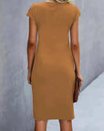 Robe Midi en Coton pour Femme – Coupe Ajustée Col Rond