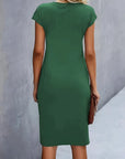 Robe Midi en Coton pour Femme – Coupe Ajustée Col Rond