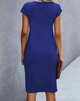 Robe Midi en Coton pour Femme – Coupe Ajustée Col Rond