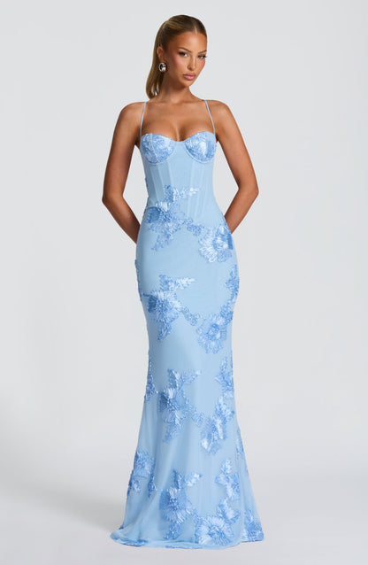 Emma | Robe longue fleurie pour femmes, invitée de mariage
