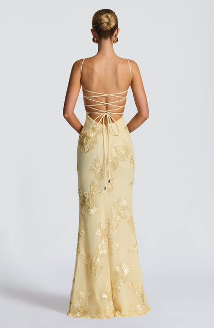 Emma | Robe longue fleurie pour femmes, invitée de mariage