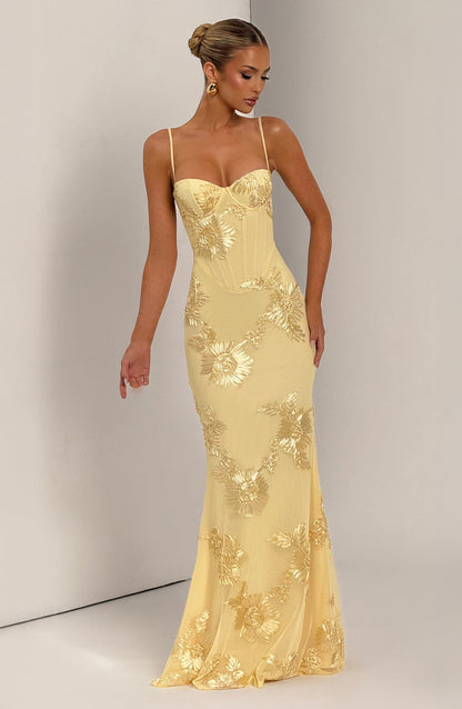 Emma | Robe longue fleurie pour femmes, invitée de mariage