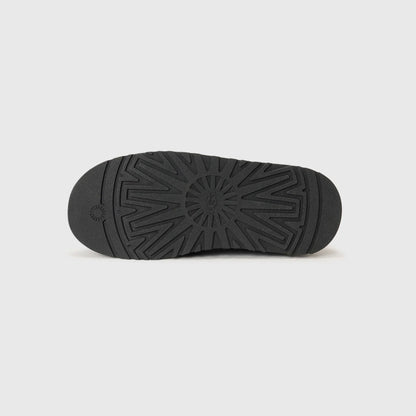UGG Tazz II Black chaussons à plateforme femme en daim et peau de mouton noir, détail intérieur
