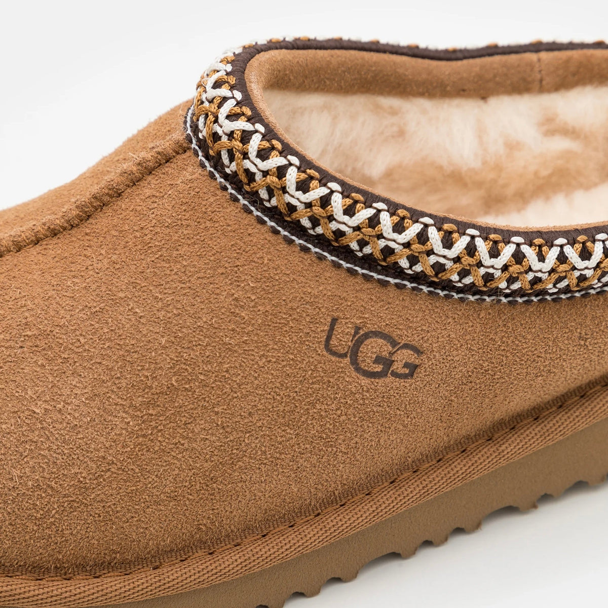 UGG Tasman II Chestnut chaussons homme et femme en daim et peau de mouton marron chestnut, détail intérieur