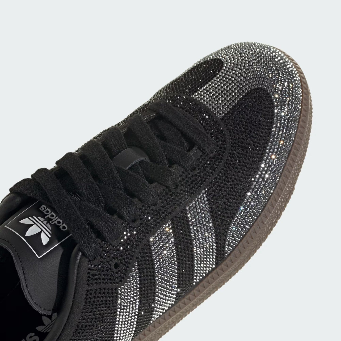Sneakers basses Adidas Samba OG rhinestone black silver swarovski unisexe