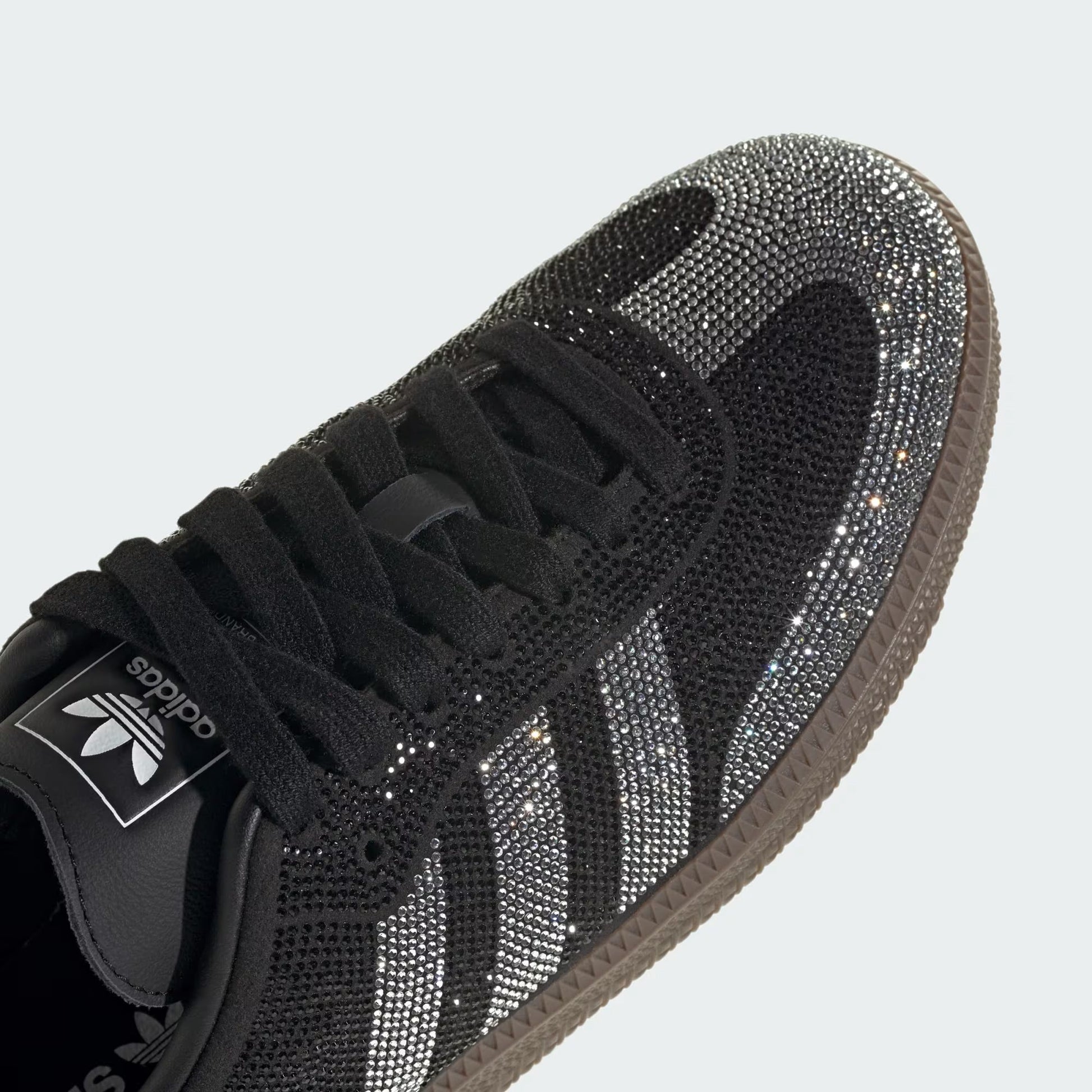 Sneakers basses Adidas Samba OG rhinestone black silver swarovski unisexe