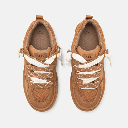UGG Lowmel Lo Chestnut baskets femme en daim et textile recyclé marron chestnut, vue arrière