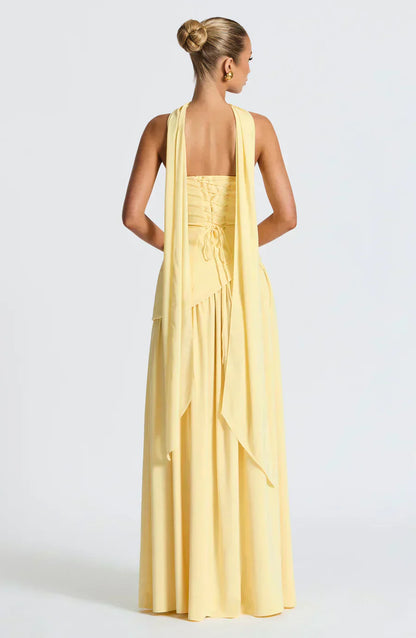 Fiona | Robe maxi asymétrique pour femmes, invitée de mariage