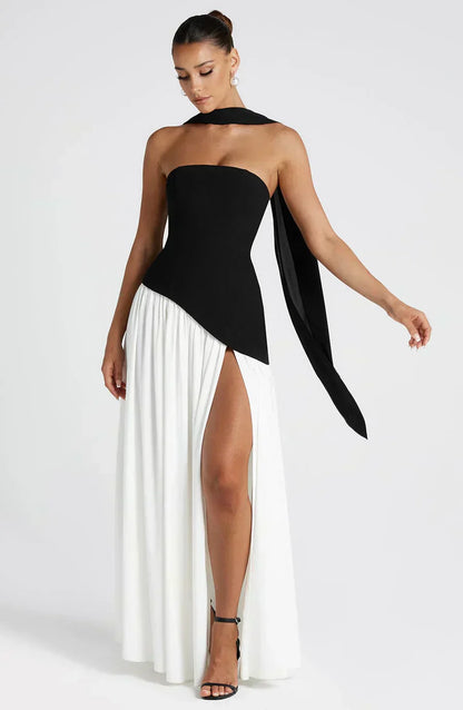Fiona | Robe maxi asymétrique pour femmes, invitée de mariage