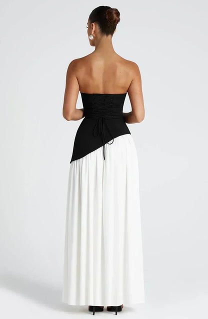 Fiona | Robe maxi asymétrique pour femmes, invitée de mariage
