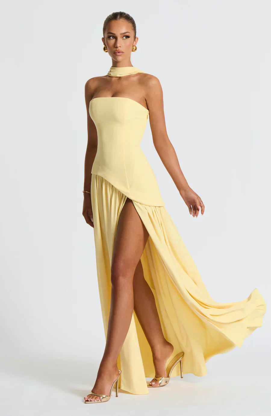 Fiona | Robe maxi asymétrique pour femmes, invitée de mariage