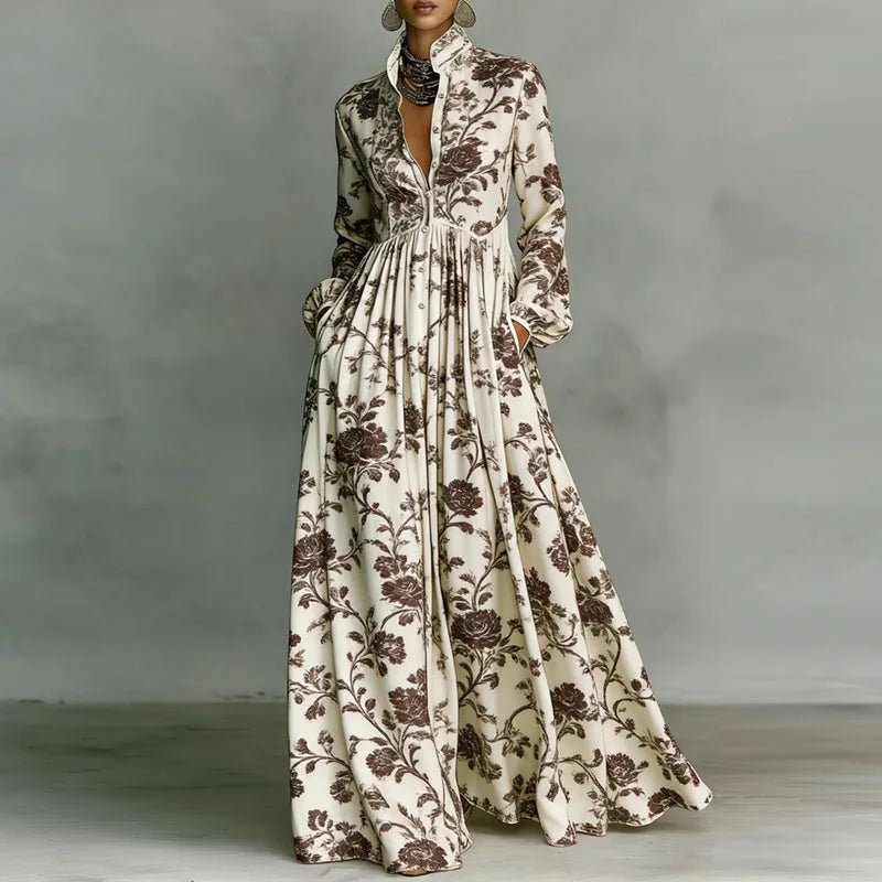 Freya | Robe maxi taille haute à imprimé géométrique pour femme