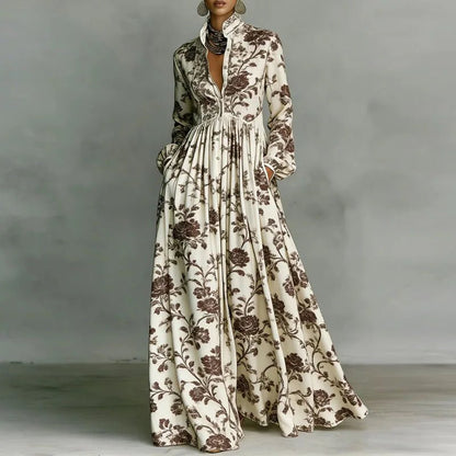 Freya | Robe maxi taille haute à imprimé géométrique pour femme