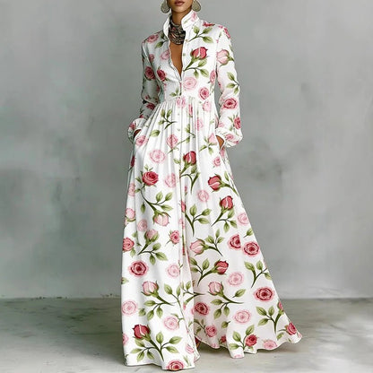 Freya | Robe maxi taille haute à imprimé géométrique pour femme