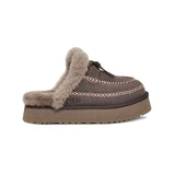 UGG Disquette Alpine Thunder Cloud – Mules Plateforme Femme en Peau de Mouton Premium