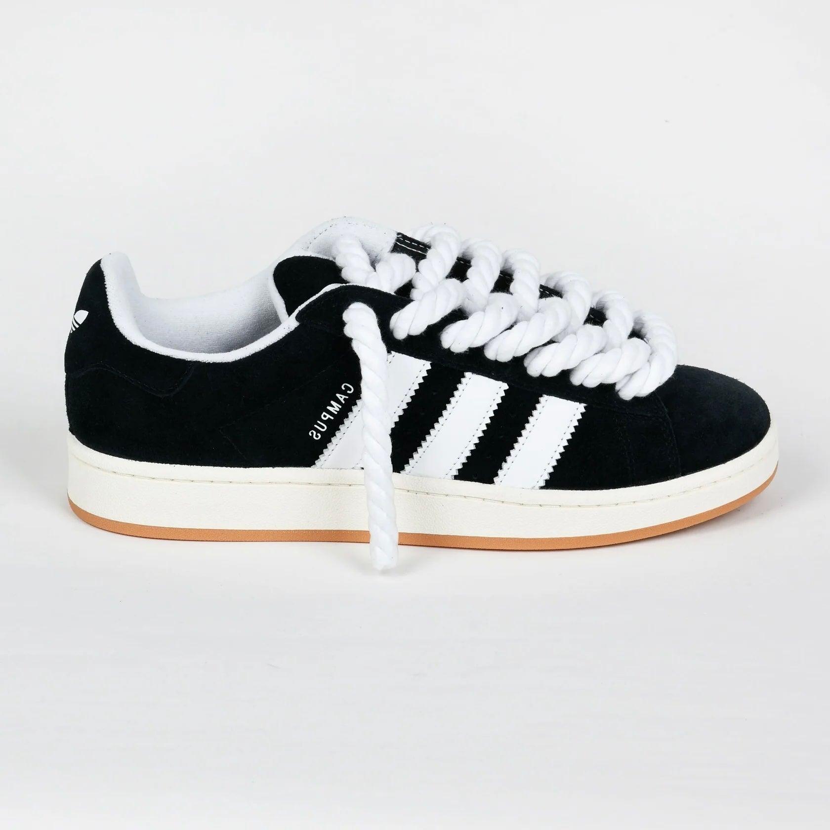 Sneakers basses Adidas Campus 00s black adidas rope laces custom white unisexe