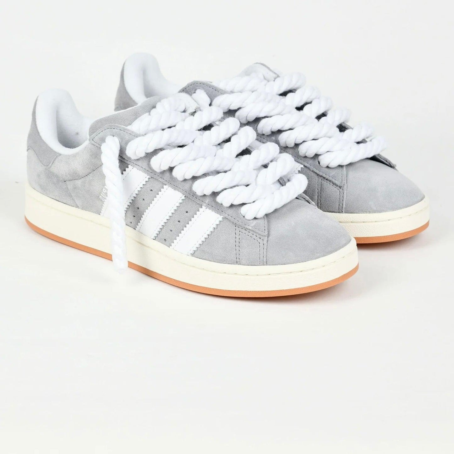 Sneakers basses Adidas Campus 00s grey adidas rope laces custom white unisexe