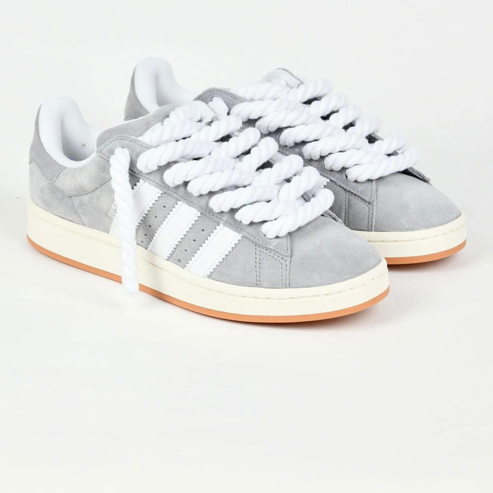 Sneakers basses Adidas Campus 00s grey adidas rope laces custom white unisexe