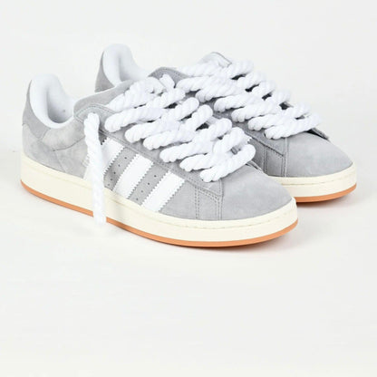 Sneakers basses Adidas Campus 00s grey adidas rope laces custom white unisexe