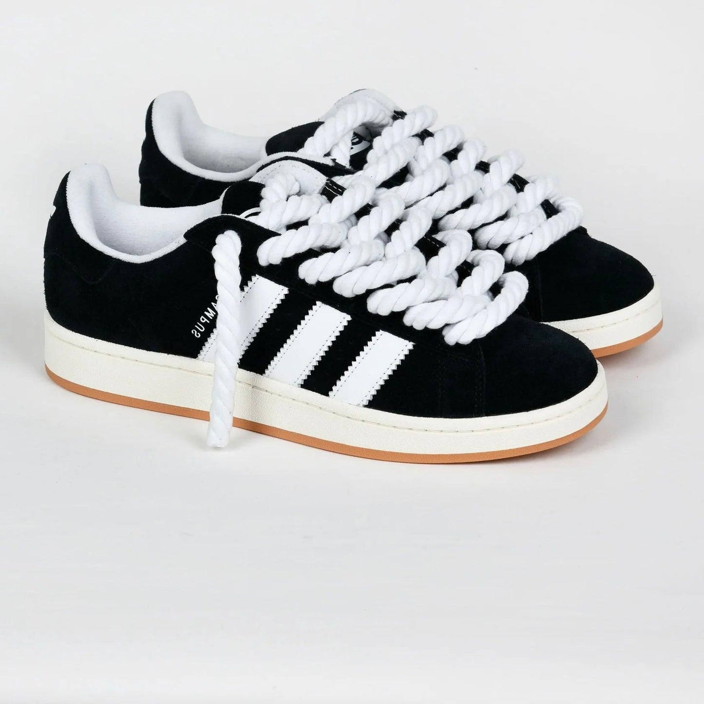 Sneakers basses Adidas Campus 00s black adidas rope laces custom white unisexe