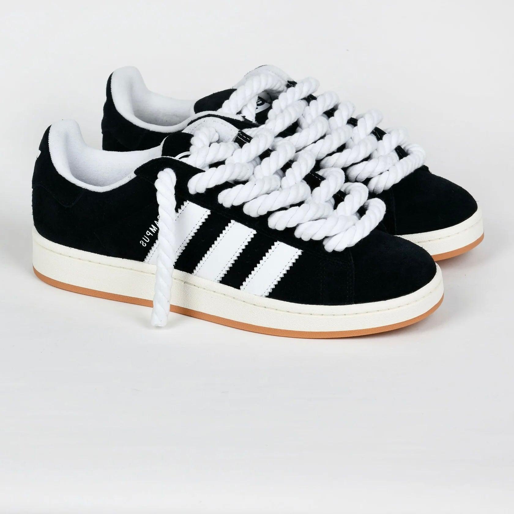 Sneakers basses Adidas Campus 00s black adidas rope laces custom white unisexe