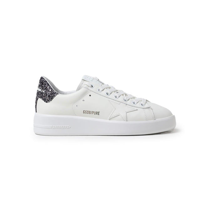 Golden Goose Purestar Glitter Grey Baskets Cuir Pailleté