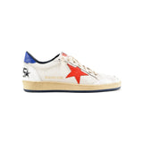 Golden Goose Ball Star Red White Blue Baskets Cuir Vieilli