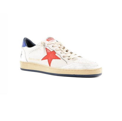 Golden Goose Ball Star Red White Blue Baskets Cuir Vieilli
