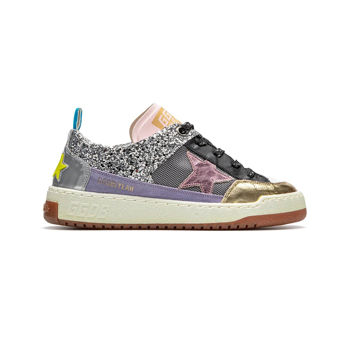 Golden Goose Yeah Silver Star Baskets Cuir Vieilli