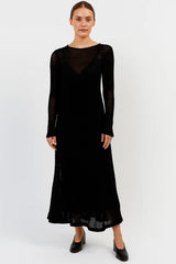 Robe Longue Femme en Coton – Manches Longues Tricot Élégant