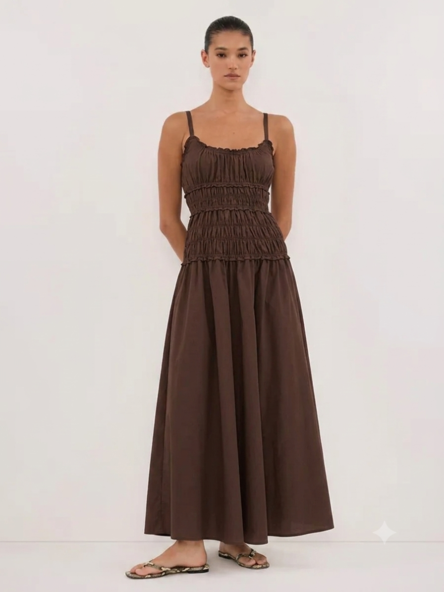 Robe Longue Femme Plissée – Silhouette Fluide et Élégante