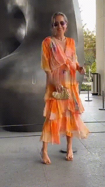 Grace | Robe maxi en chiffon à volants et imprimé floral pour femme