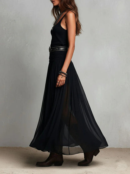 Grace | Robe maxi bohème sans manches à col en V pour femme