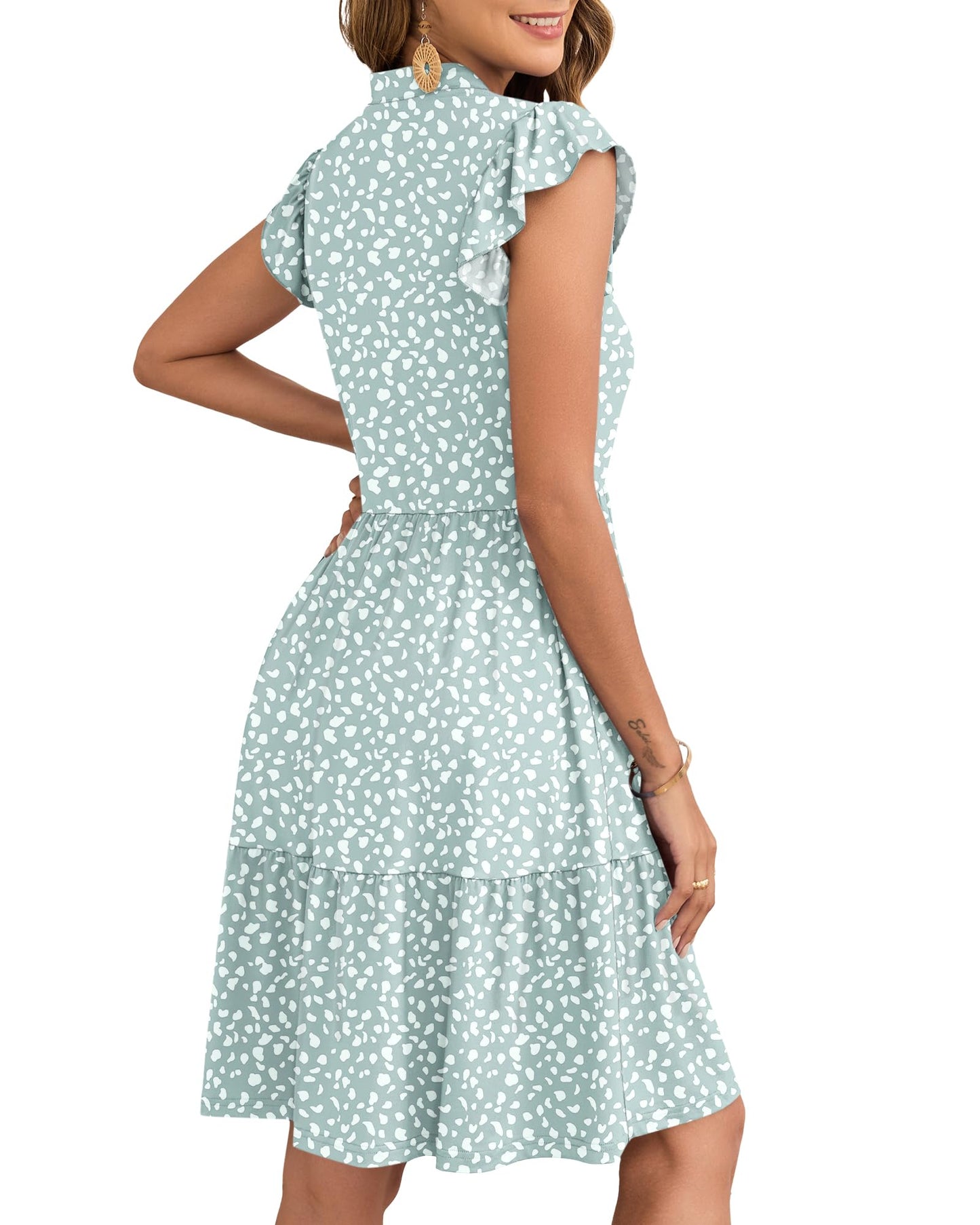 Robe Midi Femme en stretch, col V, coupe fluide – Menvelo