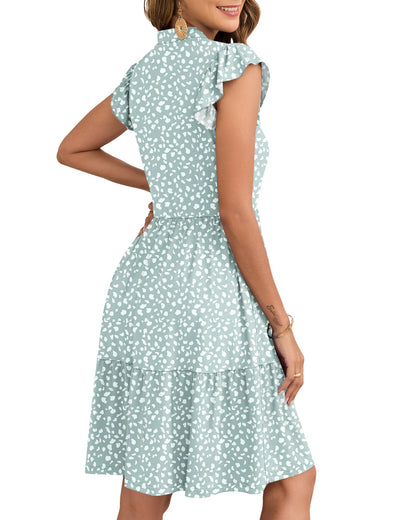 Robe Midi Femme en stretch, col V, coupe fluide – Menvelo