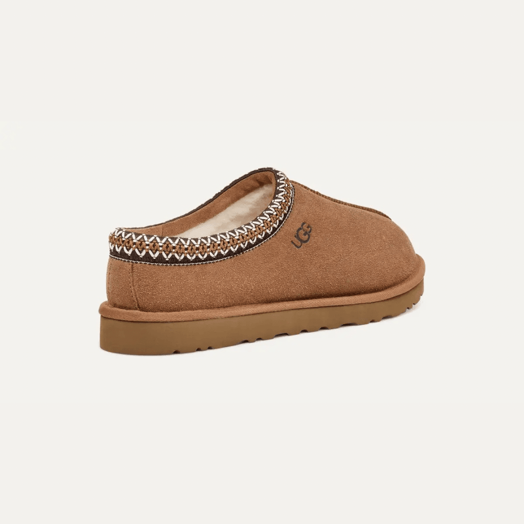 UGG Tasman Chestnut chaussons homme et femme en daim et peau de mouton marron chestnut, vue arrière